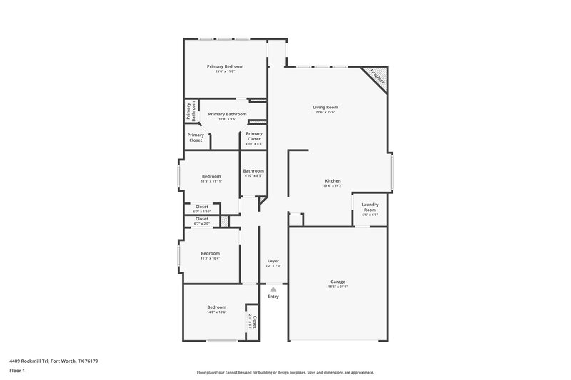 2,380/Mo, 4409 Rockmill Trl Fort Worth, TX 76179 Floor Plan View