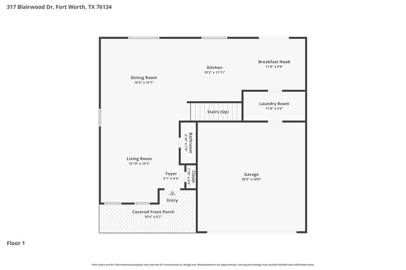 2,180/Mo, 317 Blairwood Dr Fort Worth, TX 76134 Floor Plan View