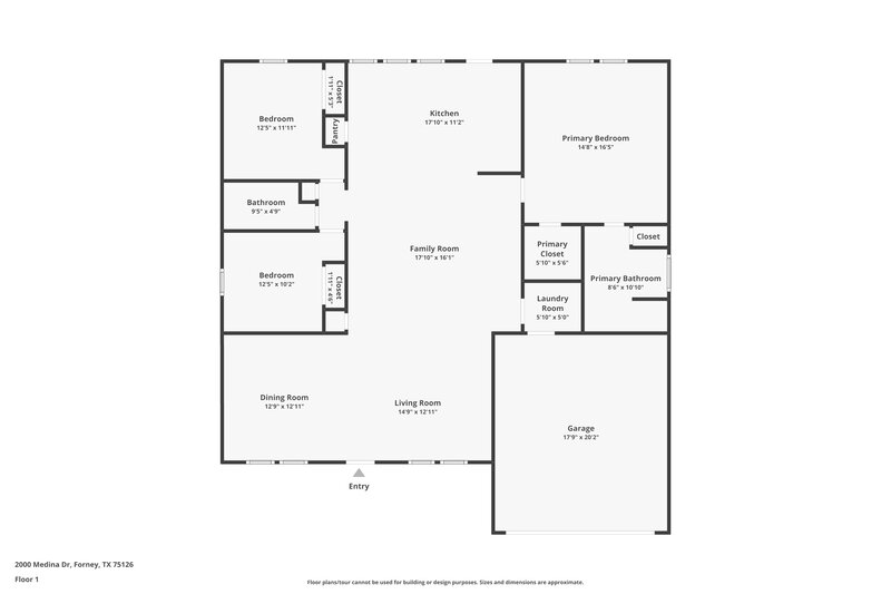 2,040/Mo, 2000 Medina Dr Forney, TX 75126 Floor Plan View