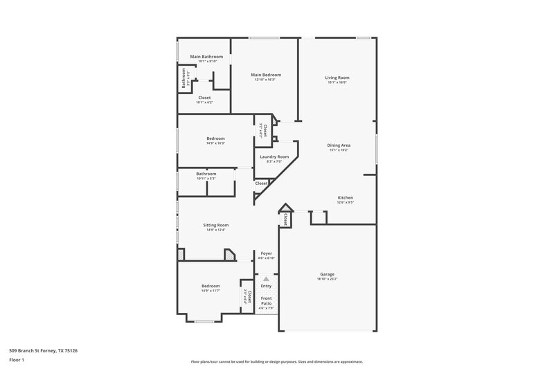 2,085/Mo, 509 Branch St Forney, TX 75126 Floor Plan View