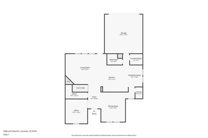 4,130/Mo, 2628 Loch Wood Dr Lancaster, TX 75146 Floor Plan View