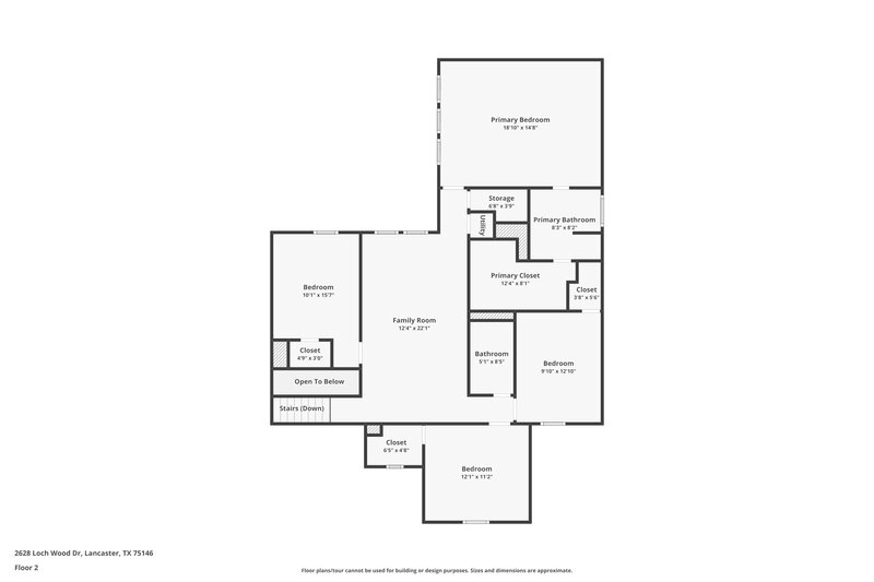 4,130/Mo, 2628 Loch Wood Dr Lancaster, TX 75146 Floor Plan View 2