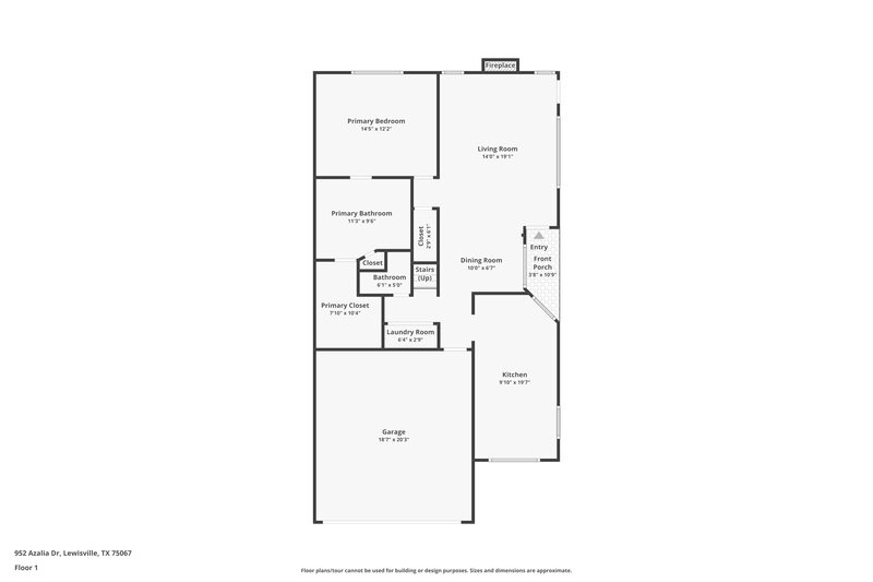 2,380/Mo, 952 Azalia Dr Lewisville, TX 75067 Floor Plan View
