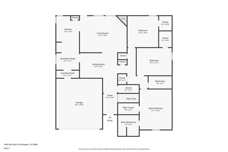 2,670/Mo, 1902 Salt Flats Trl Arlington, TX 76002 Floor Plan View