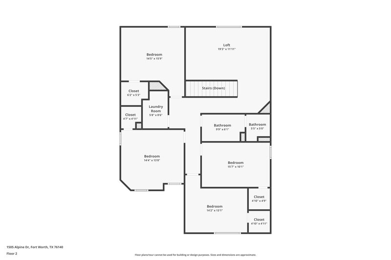 2,565/Mo, 1505 Alpine Dr Fort Worth, TX 76140 Floor Plan View 2