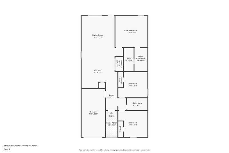1,955/Mo, 5826 Grindstone Dr Forney, TX 75126 Floor Plan View