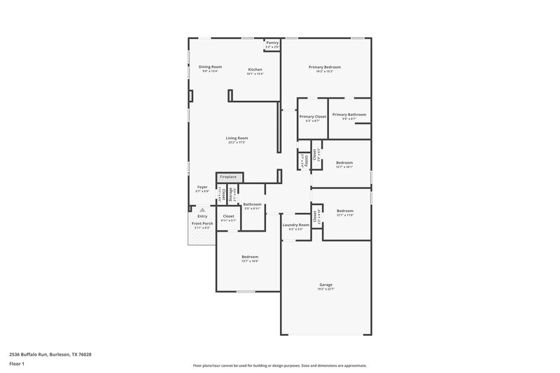 2,015/Mo, 2536 Buffalo Run Burleson, TX 76028 Floor Plan View