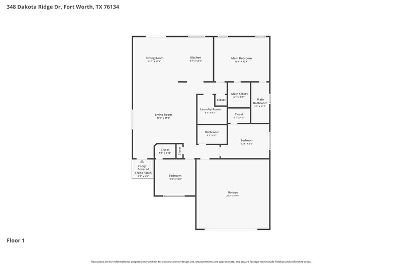 2,000/Mo, 348 Dakota Ridge Dr Fort Worth, TX 76134 Floor Plan View