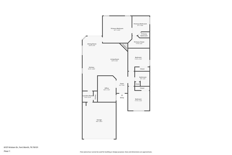 1,880/Mo, 6137 Kristen Dr Fort Worth, TX 76131 Floor Plan View