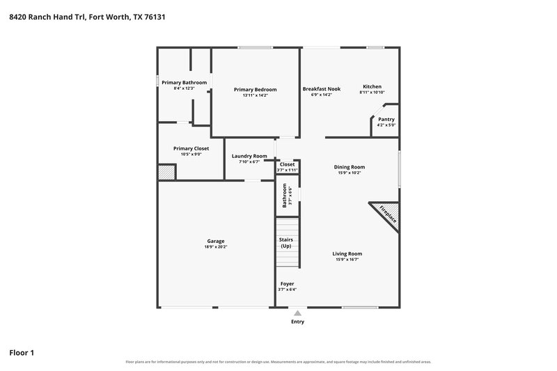 2,390/Mo, 8420 Ranch Hand Trl Fort Worth, TX 76131 Floor Plan View