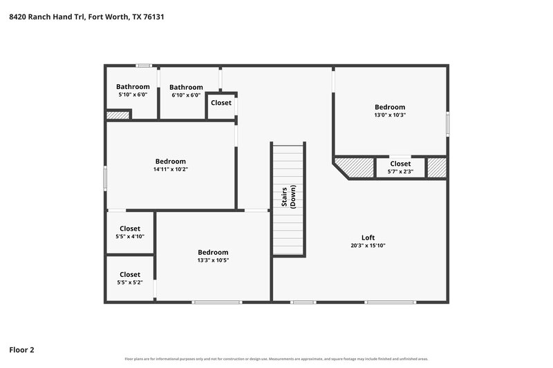 2,390/Mo, 8420 Ranch Hand Trl Fort Worth, TX 76131 Floor Plan View 2