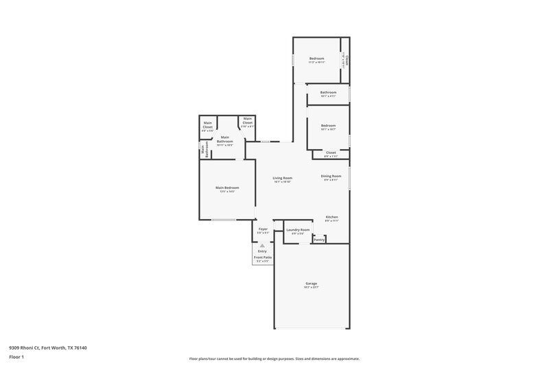 1,855/Mo, 9309 Rhoni Ct Fort Worth, TX 76140 Floor Plan View