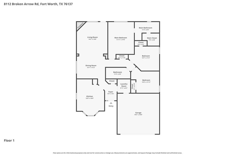 2,230/Mo, 8112 Broken Arrow Rd Fort Worth, TX 76137 Floor Plan View