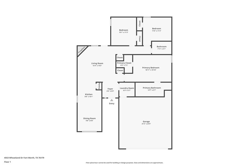 1,820/Mo, 4553 Wheatland Dr Fort Worth, TX 76179 Floor Plan View