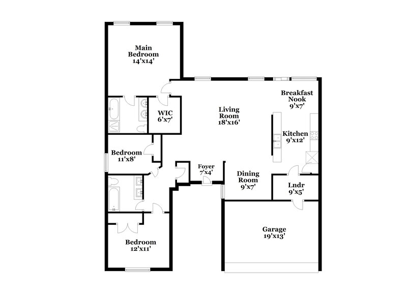 2,120/Mo, 4913 Caraway Dr Fort Worth, TX 76179 Floor Plan View