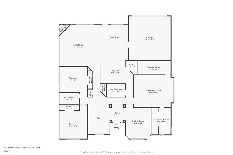 2,545/Mo, 203 Morningstar Ln Red Oak, TX 75154 Floor Plan View