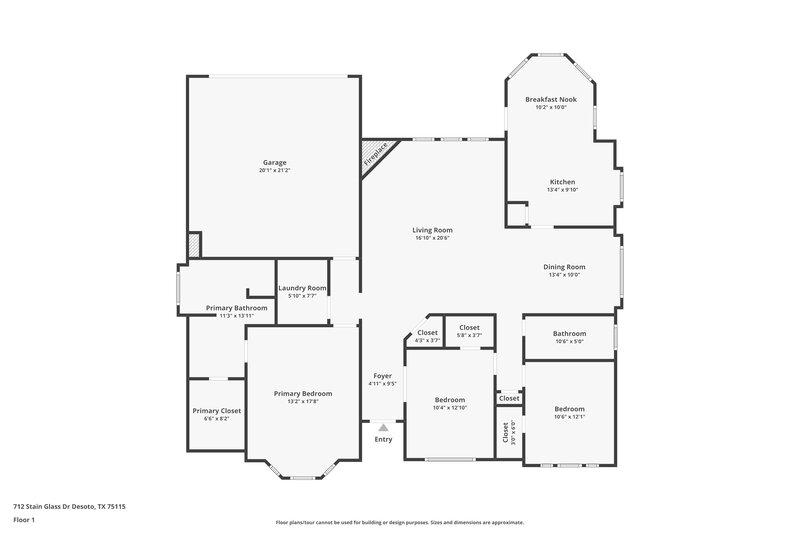 2,325/Mo, 712 Stain Glass Dr Desoto, TX 75115 Floor Plan View