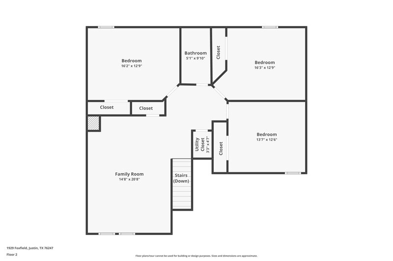2,165/Mo, 1929 Foxfield Justin, TX 76247 Floor Plan View 2