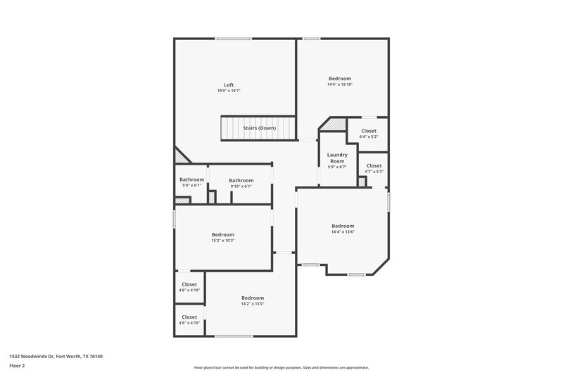 2,490/Mo, 1532 Woodwinds Dr Fort Worth, TX 76140 Floor Plan View 2