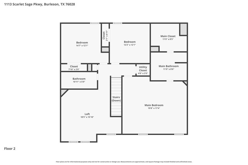 2,230/Mo, 1113 Scarlet Sage Pkwy Burleson, TX 76028 Floor Plan View 2