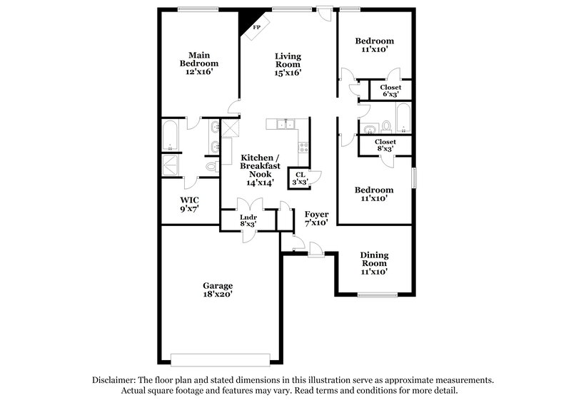 1,910/Mo, 800 Sierra Cir Burleson, TX 76028 Floor Plan View