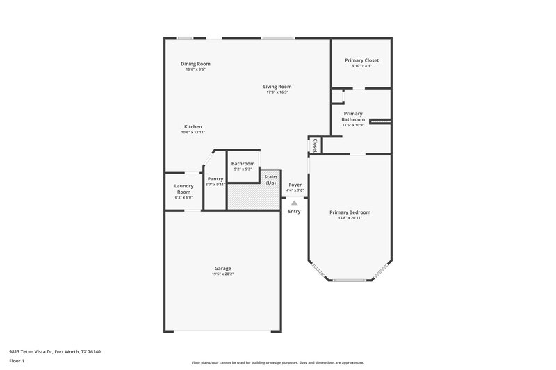 2,390/Mo, 9813 Teton Vista Dr Fort Worth, TX 76140 Floor Plan View
