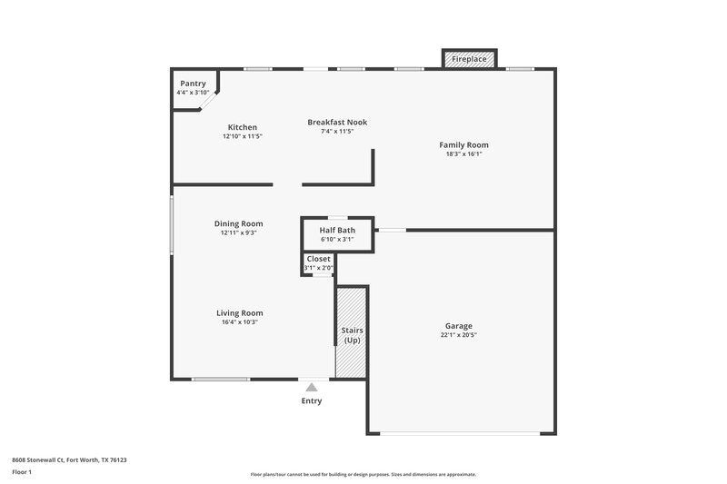 2,445/Mo, 8608 Stonewall Ct Fort Worth, TX 76123 Floor Plan View