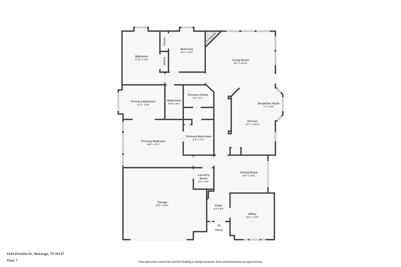 2,275/Mo, 5344 Elmdale Dr Watauga, TX 76137 Floor Plan View