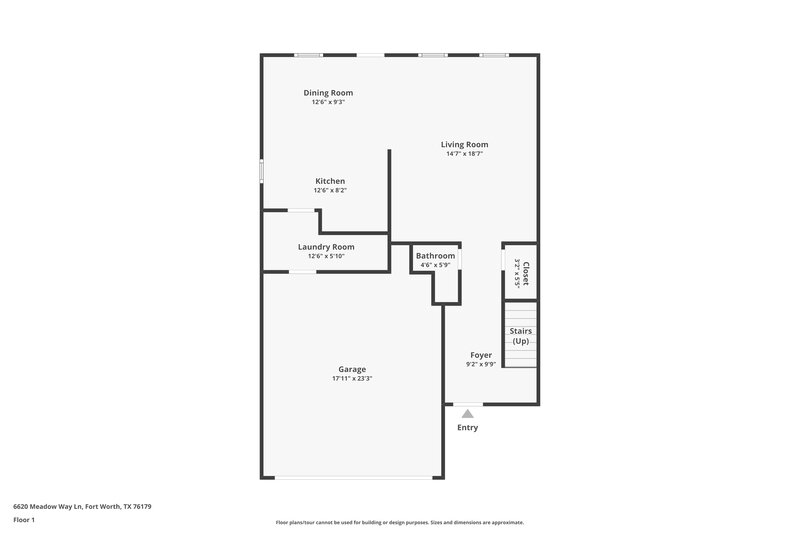 2,200/Mo, 6620 Meadow Way Ln Fort Worth, TX 76179 Floor Plan View