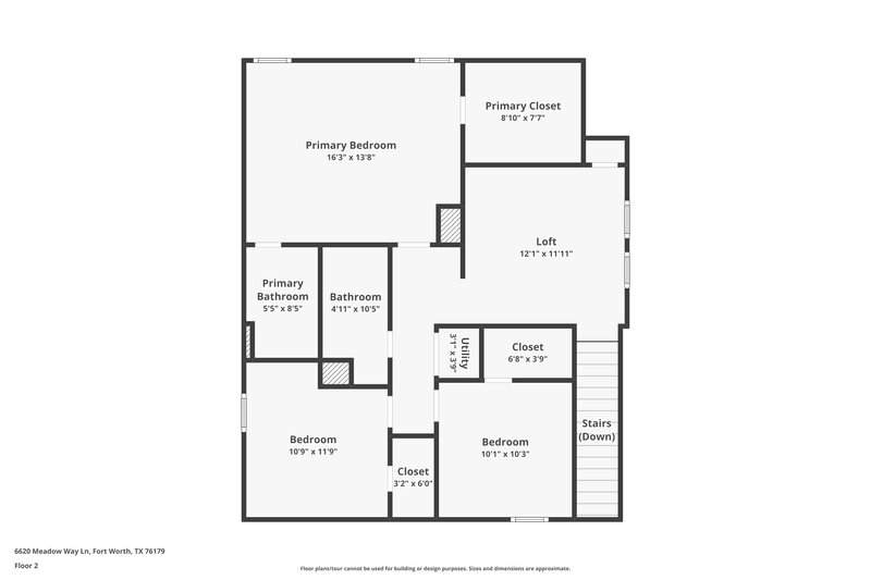 2,200/Mo, 6620 Meadow Way Ln Fort Worth, TX 76179 Floor Plan View 2