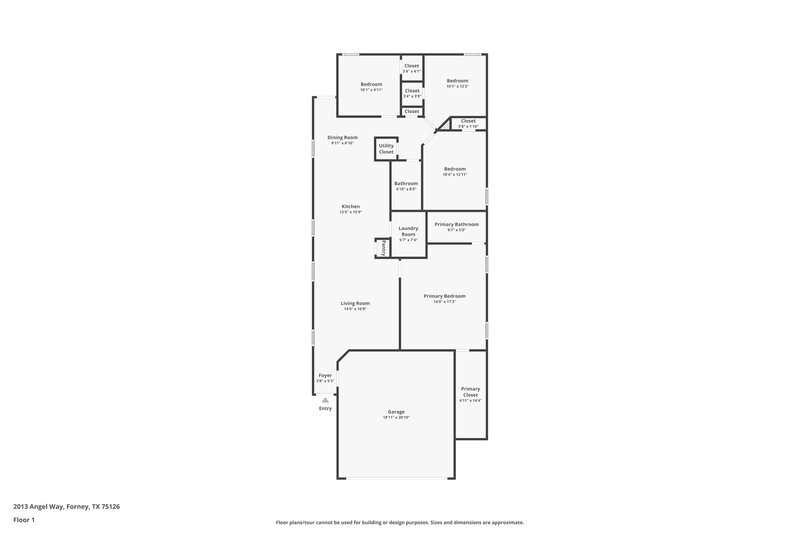 1,760/Mo, 2013 Angel Way Heartland, TX 75126 Floor Plan View