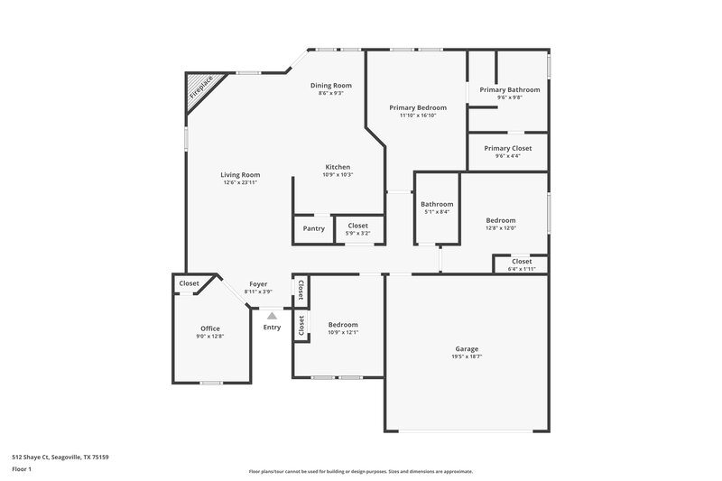2,130/Mo, 512 Shaye Ct Seagoville, TX 75159 Floor Plan View