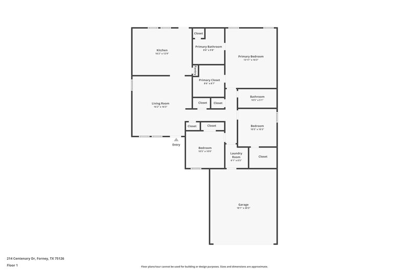 2,000/Mo, 214 Centenary Dr Forney, TX 75126 Floor Plan View