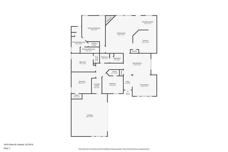 2,450/Mo, 1013 Urban Dr Desoto, TX 75115 Floor Plan View