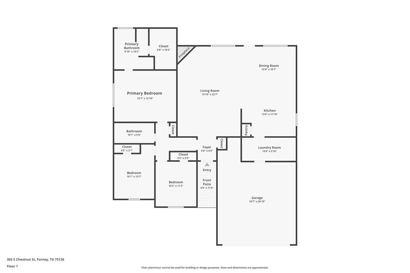 1,775/Mo, 302 S Chestnut St Forney, TX 75126 Floor Plan View