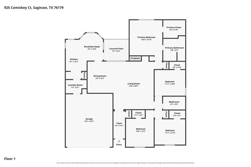 2,020/Mo, 925 Comiskey Ct Saginaw, TX 76179 Floor Plan View
