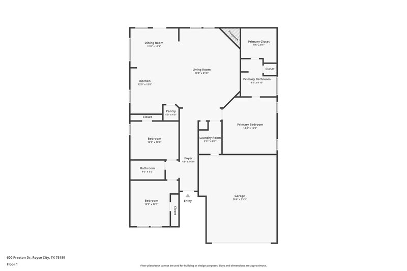 1,870/Mo, 600 Preston Dr Royse City, TX 75189 Floor Plan View