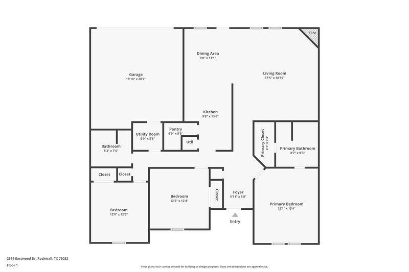 1,720/Mo, 2519 Eastwood Dr Rockwall, TX 75032 Floor Plan View