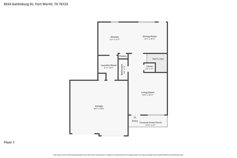 2,055/Mo, 8524 Gatlinburg Dr Fort Worth, TX 76123 Floor Plan View