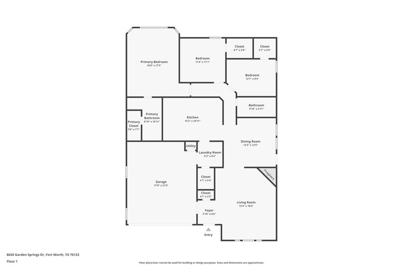 1,770/Mo, 8620 Garden Springs Dr Fort Worth, TX 76123 Floor Plan View