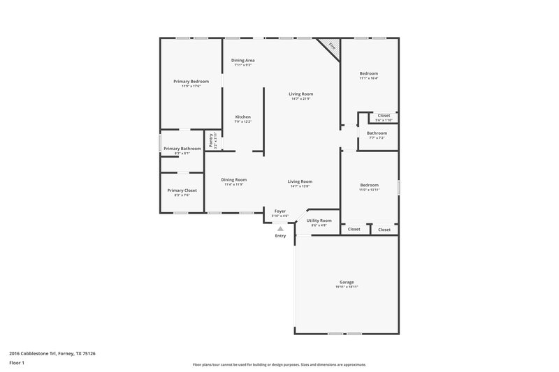 2,155/Mo, 2016 Cobblestone Trl Forney, TX 75126 Floor Plan View