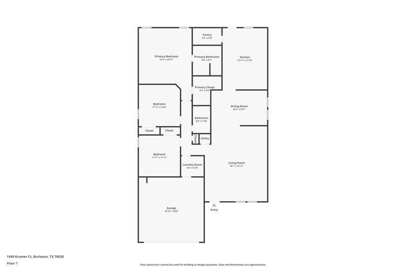 2,300/Mo, 1449 Kramer Ct Burleson, TX 76028 Floor Plan View