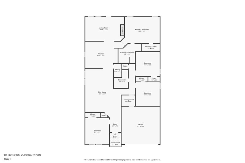 1,970/Mo, 8804 Seven Oaks Ln Denton, TX 76210 Floor Plan View