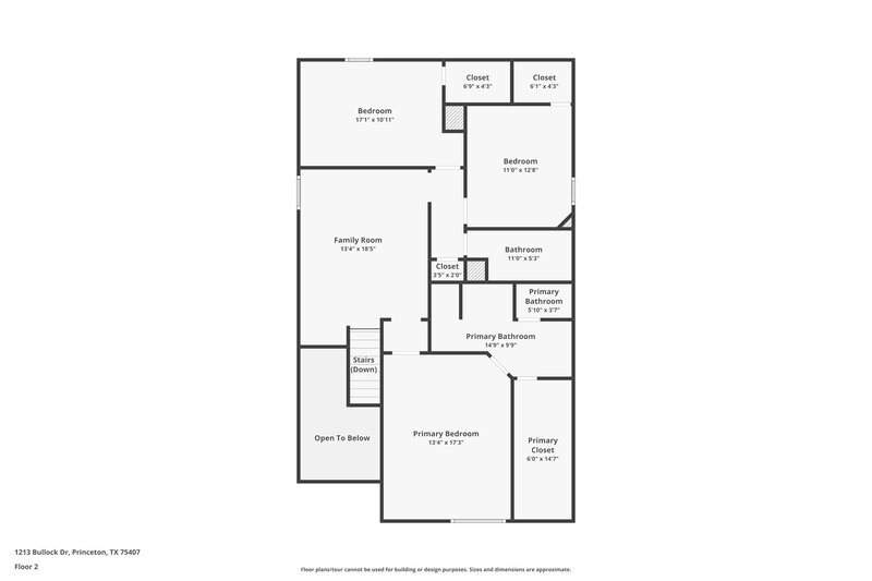 2,110/Mo, 1213 Bullock Dr Princeton, TX 75407 Floor Plan View 2