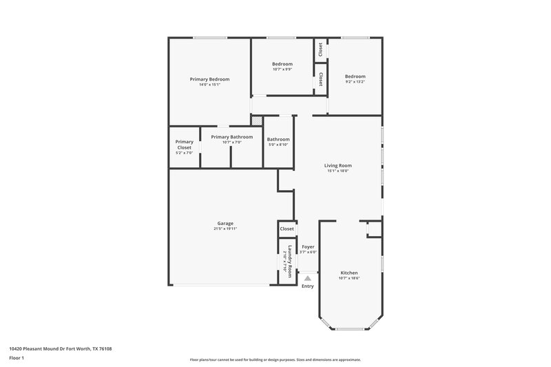 1,935/Mo, 10420 Pleasant Mound Dr Fort Worth, TX 76108 Floorplan View