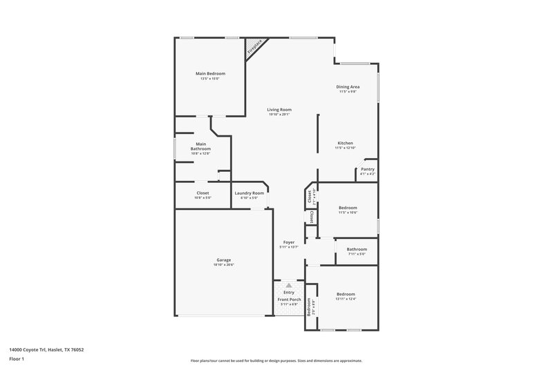 2,185/Mo, 14000 Coyote Trl Haslet, TX 76052 Floor Plan View
