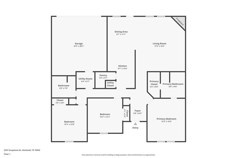 1,805/Mo, 2327 Graystone Dr Rockwall, TX 75032 Floorplan View