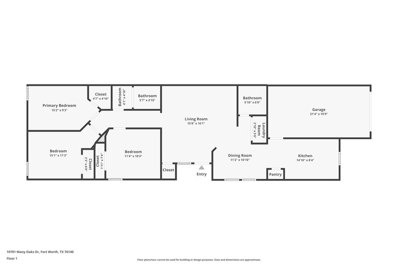 1,485/Mo, 10701 Many Oaks Dr Fort Worth, TX 76140 Floorplan View