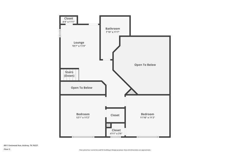 1,770/Mo, 8811 Eastwood Ave Cross Roads, TX 76227 Floor Plan View 2