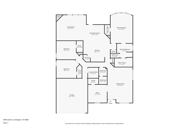 2,620/Mo, 7908 Cabin Ct Arlington, TX 76002 Floor Plan View